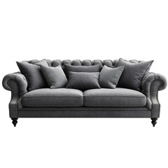Grey Fabric Sofa isoalated on white
