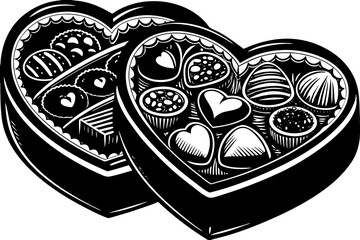 Vector Line Art: Valentine's Sweetheart Survival Box