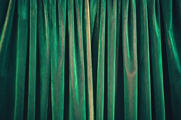 Emerald Green Velvet Curtain Drape Texture Background