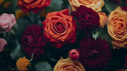 Colorful roses and flowers in a vibrant garden setting during springtime bloom