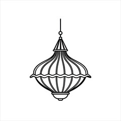 Decorative Pendant Light Vector Art on White Background