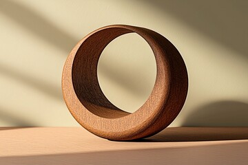 Wooden Circle Minimalist Design Abstract Shape Home Decor Modern Art