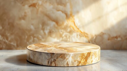 Bold angled podium, rugged marble texture, 3D illustration