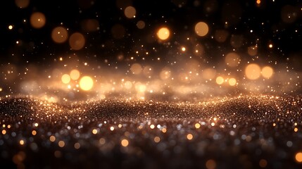 Obraz premium Golden Glitter Background With Sparkling Lights