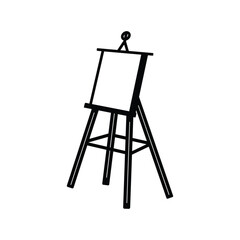 easel with blank canvas on it