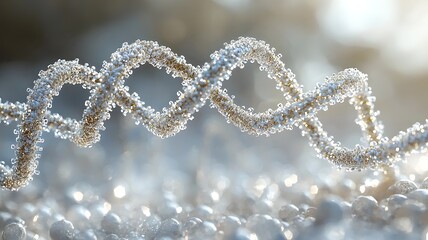 Captivating Abstract DNA Model with Embedded Digital Codes Showcasing the Potential of Life Science Data Storage