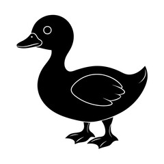 Duckling Silhouette vector illustration
