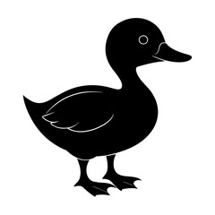Duckling Silhouette vector illustration