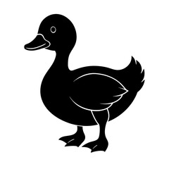 Duckling Silhouette vector illustration