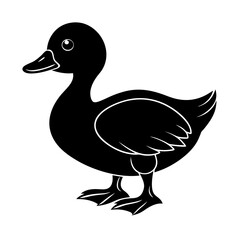 Duckling Silhouette vector illustration