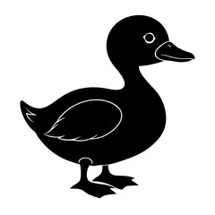 Duckling Silhouette vector illustration