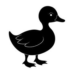 Duckling Silhouette vector illustration