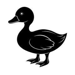 Duckling Silhouette vector illustration