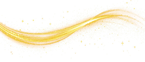 Golden glitter curve shiny sparkling vibrant arc sparkling gold curve, radiant and alive
