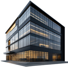 modern office building on transparent background on transparent background