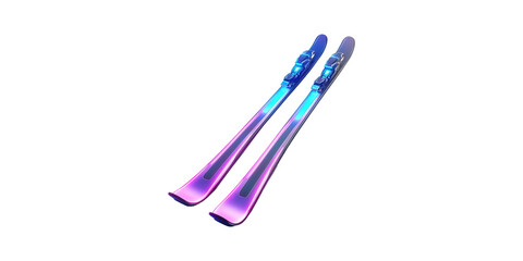 Obraz premium Colorful skis with bindings isolated on transparent background