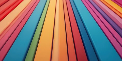 A vibrant array of colored papers arranged in parallel lines, showcasing a spectrum of hues from bright to soft tones.