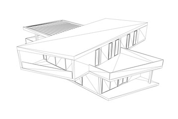 House building sketch architectural 3d rendering