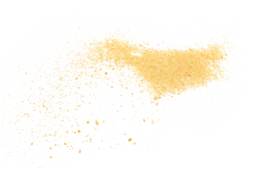 Pile biscuit crumbs flying, isolated on white, clipping path