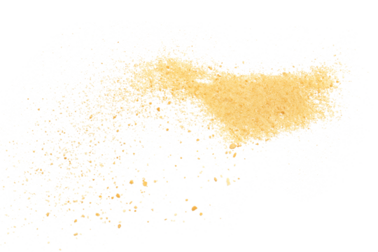 Pile biscuit crumbs flying, isolated on white, clipping path