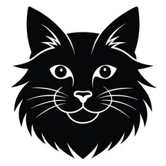 Detailed Face Icon of Maine Coon Cat for Digital Art