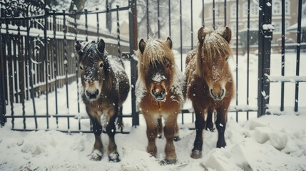 cute Icelandic horses with wild hair