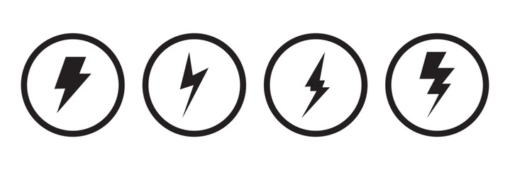 flash lightning bolt icon. Electric power symbol. Power energy sign, vector illustration
