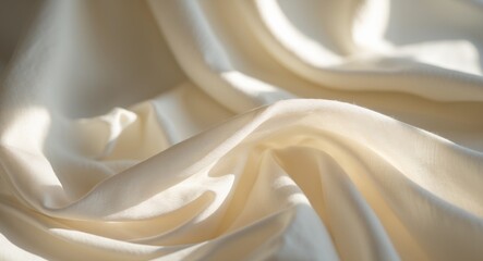 Soft Cream Fabric with Natural Light and Gentle Shadows.