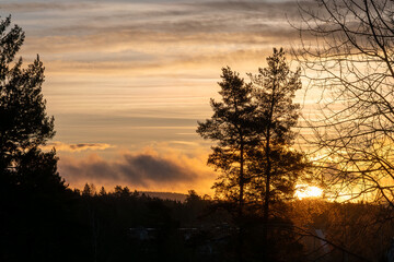 A series of photos following the winter sunrise