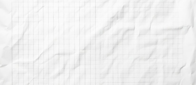 Crumpled blank squared manuscript paper ideal for creative writing drawing and artistic exploration background concept