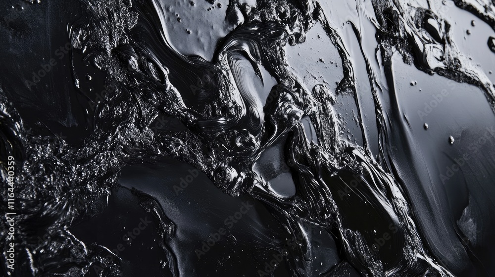 Poster black marble texture with abstract brushstroke patterns and liquid splashes creating a dynamic, eleg