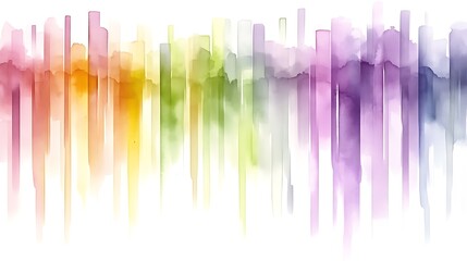 Fototapeta premium Abstract Watercolor Cityscape Rainbow Hues