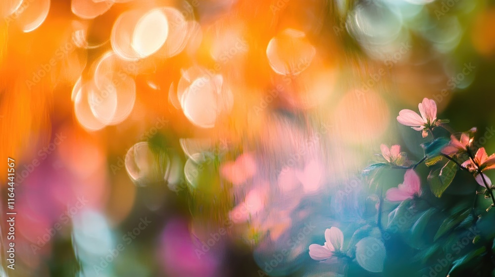 Canvas Prints colorful bokeh abstract background with vibrant floral details creating a dreamy and artistic atmosp