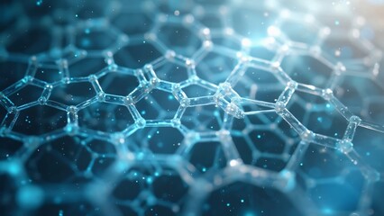 Abstract Blue Molecular Structure, Nanotech, Science, Technology, Network, Connection Background Image