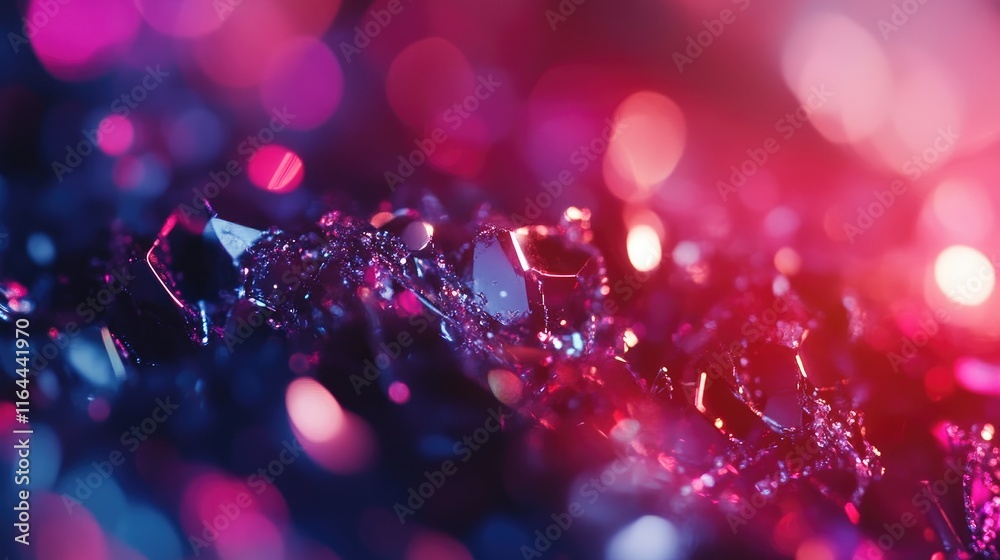 Sticker colorful bokeh abstract background with vibrant defocused lights and gemstone texture for elegant de
