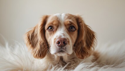 Cute welsh springer spaniel breed dog with ultra layer.