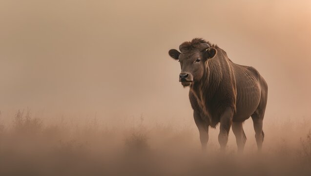 An animal wallpaper in a strong moody style depicting warm golden hour light soft light low contrast just after sunrise or before sunset