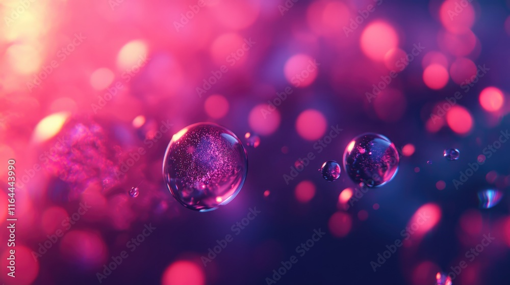 Poster vibrant abstract bokeh background with colorful bubbles and soft focus for creative design projects 