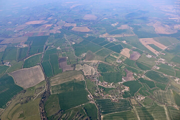 Aerial view of the fields in Wiltshire	