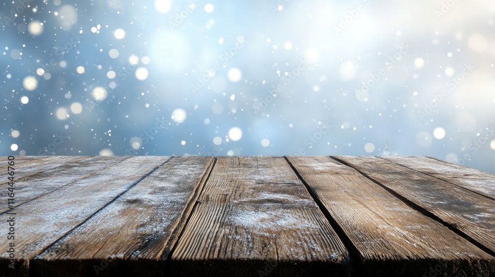 Poster rustic wooden table with bokeh background creating a warm and inviting atmosphere for presentations 