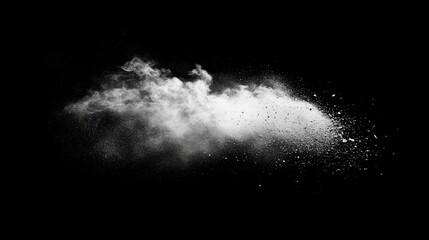 Dusty Black Background Texture with White Particles and Smoke Overlay for Creative Design and Art Projects