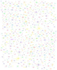 Colorful star pattern on white background. 