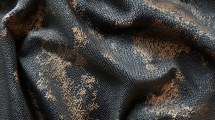 Textured camouflage fabric in shades of green and brown with a unique pattern suitable for military or outdoor design projects