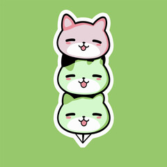 cute sticker showing three cats 3