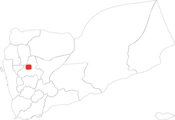 Outline Map of Yemen with Highlighted Capital