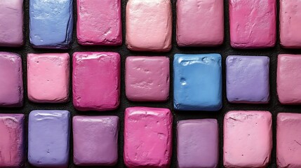Fototapeta premium Rectangular blocks of pastel pink and purple shades