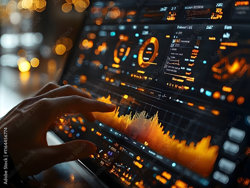 Aufkleber engineer monitoring real time data on smart grid dashboard for efficient energy management