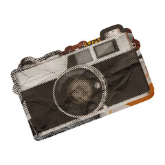 Template Retro Camera Collage Art Design Element