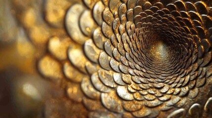 Obraz premium golden circular texture in macro view for creative backgrounds and designs