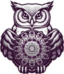 Simple mandala Owl design
